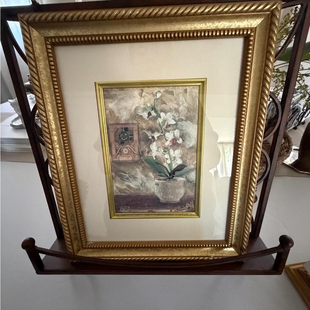 Framed Floral Still Life Wall Art - Gold Frame
